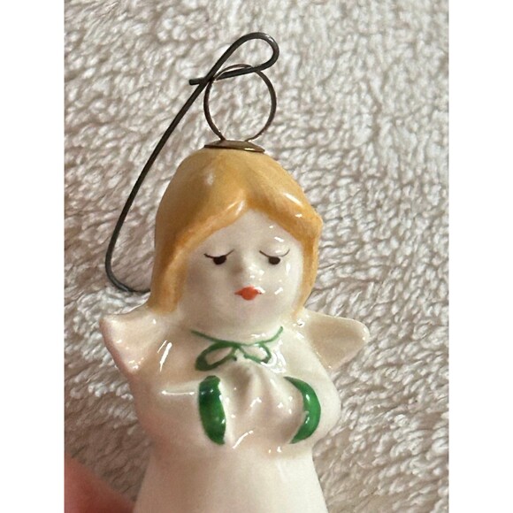 8 Vintage Assorted Porcelain Christmas Angel Ornaments Goebel Tiny Trims - Picture 8 of 10